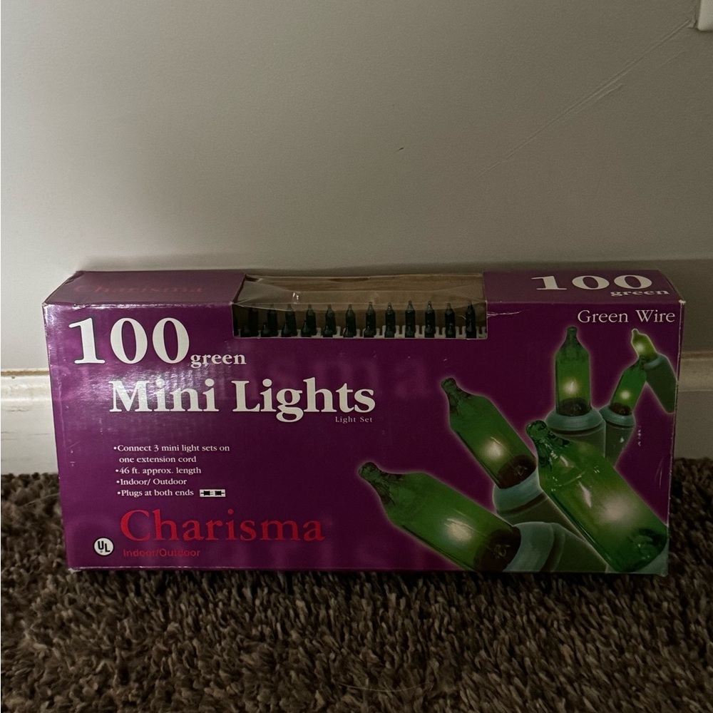 Charisma Green Mini 100 Lights Set New in Box